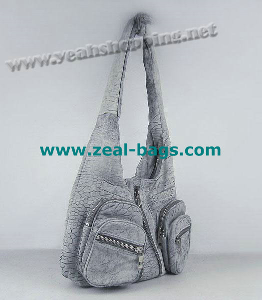 AAA Replica Alexander Wang Donna Hobo Should Bag Grey Lambskin